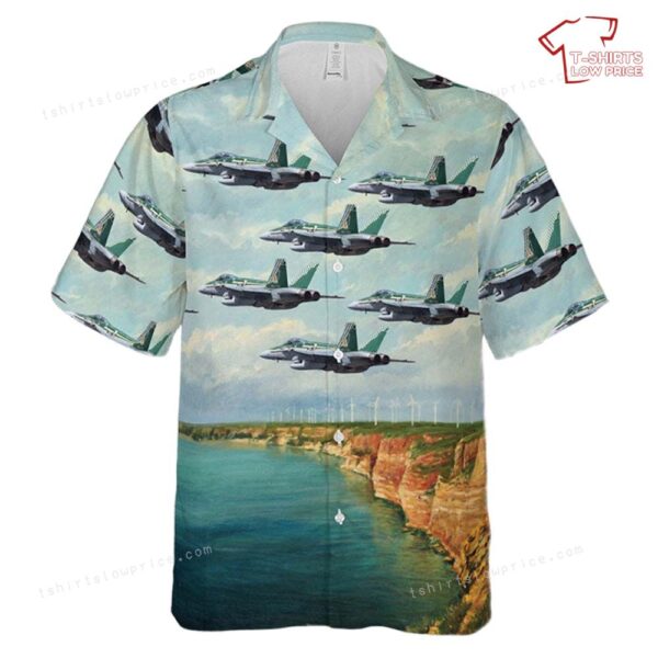 Royal Australian Air Force (RAAF) 77SQN 70th Anniversary scheme Hawaiian Shirt Royal Australian Air Force (RAAF) 77SQN 70th Anniversary scheme Hawaiian Shirt