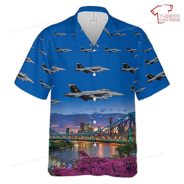 Royal Australian Air Force No. 1 Squadron FA-18F Super Hornet Hawaiian Shirt Royal Australian Air Force No. 1 Squadron FA-18F Super Hornet Hawaiian Shirt