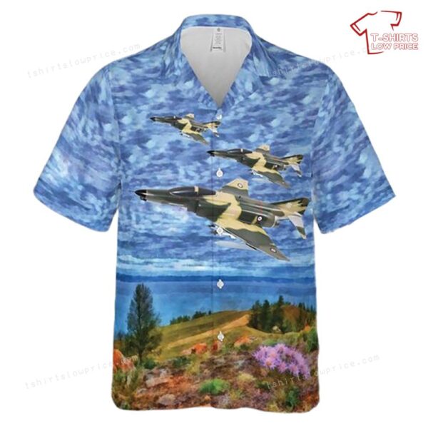 Royal Australian Air Force No. 1 Squadron RAAF Fighting First F-4E Hawaiian Shirt Royal Australian Air Force No. 1 Squadron RAAF Fighting First F-4E Hawaiian Shirt