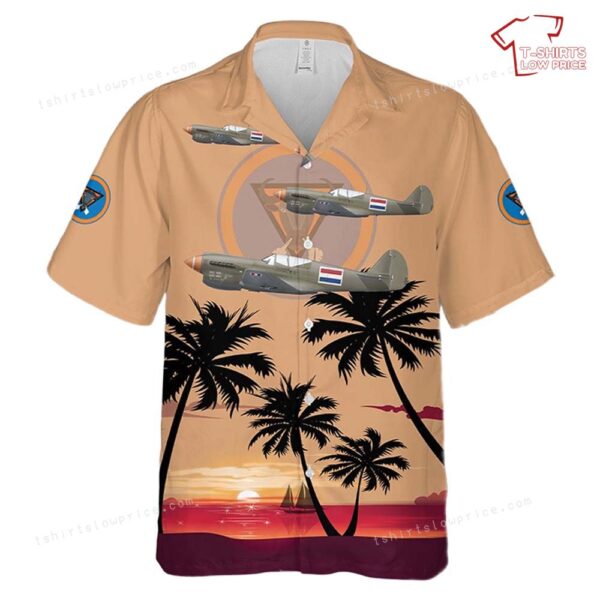 Royal Australian Air Force No. 120 (Netherlands East Indies) Squadron RAAF Curtiss P-40N-35-CU C3-560 Hawaiian Shirt Royal Australian Air Force No. 120 (Netherlands East Indies) Squadron RAAF Curtiss P-40N-35-CU C3-560 Hawaiian Shirt