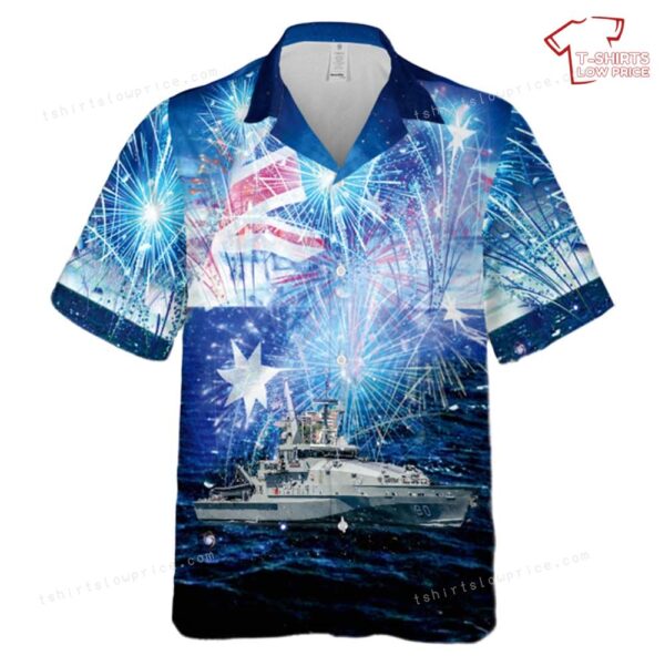 Royal Australian Navy Armidale-class patrol boat HMAS Broome (ACPB 90), Australia Day Hawaiian Shirt Royal Australian Navy Armidale-class patrol boat HMAS Broome (ACPB 90), Australia Day Hawaiian Shirt