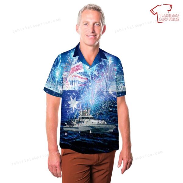 Royal Australian Navy Armidale-class patrol boat HMAS Broome (ACPB 90), Australia Day Hawaiian Shirt Royal Australian Navy Armidale-class patrol boat HMAS Broome (ACPB 90), Australia Day Hawaiian Shirt