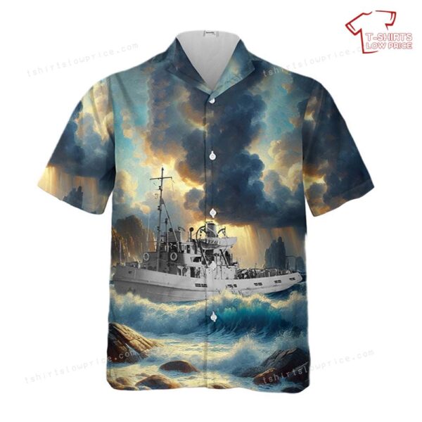 Royal Australian Navy Diesel Tug And Fisheries Patrol Boat HMAS EMU Hawaiian Shirt