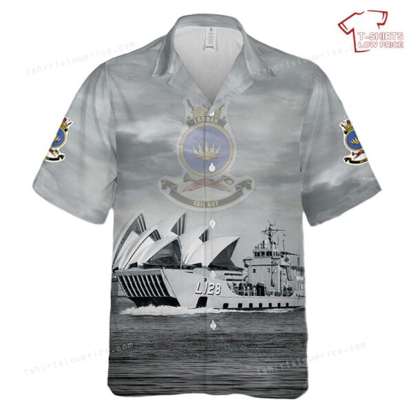 Royal Australian Navy HMAS Labuan (L 128) Hawaiian Shirt Royal Australian Navy HMAS Labuan (L 128) Hawaiian Shirt