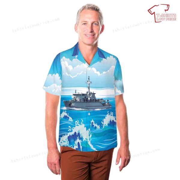 Royal Australian Navy Minehunter HMAS Diamantina Hawaiian Shirt Royal Australian Navy Minehunter HMAS Diamantina Hawaiian Shirt