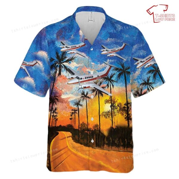 Beechcraft 200 US Army Corps of Engineers airplane Hawaiian Shirt Beechcraft 200 US Army Corps of Engineers airplane Hawaiian Shirt