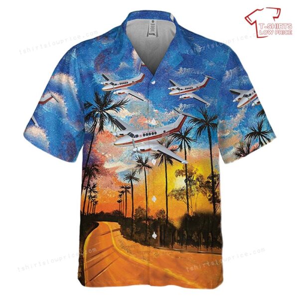 Beechcraft 200 US Army Corps of Engineers airplane Pocket Hawaiian Shirt Beechcraft 200 US Army Corps of Engineers airplane Pocket Hawaiian Shirt