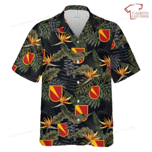 Former US Army 1st Battalion-3rd Air Defense Artillery Beret Flash Hawaiian Shirt Former US Army 1st Battalion-3rd Air Defense Artillery Beret Flash Hawaiian Shirt