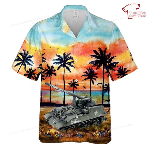 M40-B Battery 937th Field Artillery Battalion US Army Korean War 1953 Tank Hawaiian Shirt M40-B Battery 937th Field Artillery Battalion US Army Korean War 1953 Tank Hawaiian Shirt
