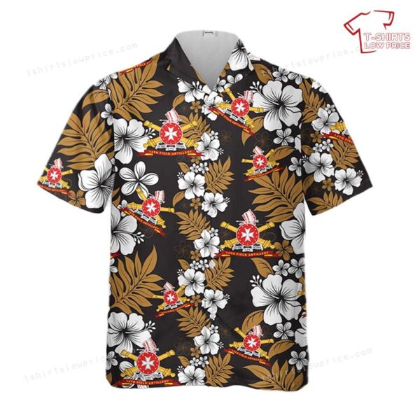 US Army – 14th Field Artillery w Br – Ribbon Hawaiian Shirt US Army – 14th Field Artillery w Br – Ribbon Hawaiian Shirt