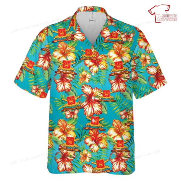 US Army – 327th Field Artillery Battalion – DUI w Br – Ribbon Hawaiian Shirt US Army – 327th Field Artillery Battalion – DUI w Br – Ribbon Hawaiian Shirt
