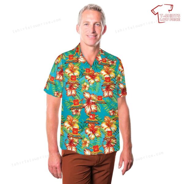 US Army – 327th Field Artillery Battalion – DUI w Br – Ribbon Hawaiian Shirt US Army – 327th Field Artillery Battalion – DUI w Br – Ribbon Hawaiian Shirt