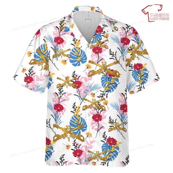 US Army 1st Battalion 12th Cavalry Branch Hawaiian Shirt US Army 1st Battalion 12th Cavalry Branch Hawaiian Shirt