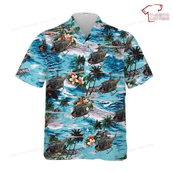 US Army 1st Calvary Medevac UH-1H Hawaiian Shirt US Army 1st Calvary Medevac UH-1H Hawaiian Shirt