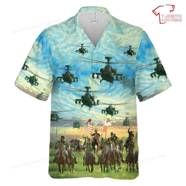 US Army 1st Cavalry Division’s Combat Aviation Brigade With The Horse Detachment Hawaiian Shirt US Army 1st Cavalry Division’s Combat Aviation Brigade With The Horse Detachment Hawaiian Shirt
