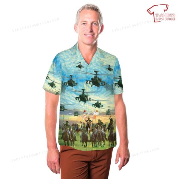 US Army 1st Cavalry Division’s Combat Aviation Brigade With The Horse Detachment Hawaiian Shirt US Army 1st Cavalry Division’s Combat Aviation Brigade With The Horse Detachment Hawaiian Shirt