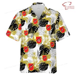 US Army 1st Field Artillery Detachment Beret Flash Hawaiian Shirt