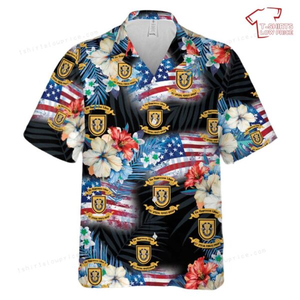 US Army 1st Special Forces Group (1st SFG), 4th Of July Hawaiian Shirt US Army 1st Special Forces Group (1st SFG), 4th Of July Hawaiian Shirt