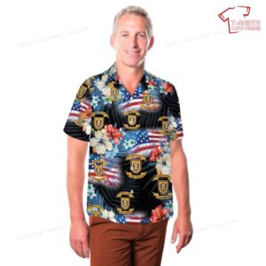 US Army 1st Special Forces Group 1st SFG 4th Of July Hawaiian Shirt 3