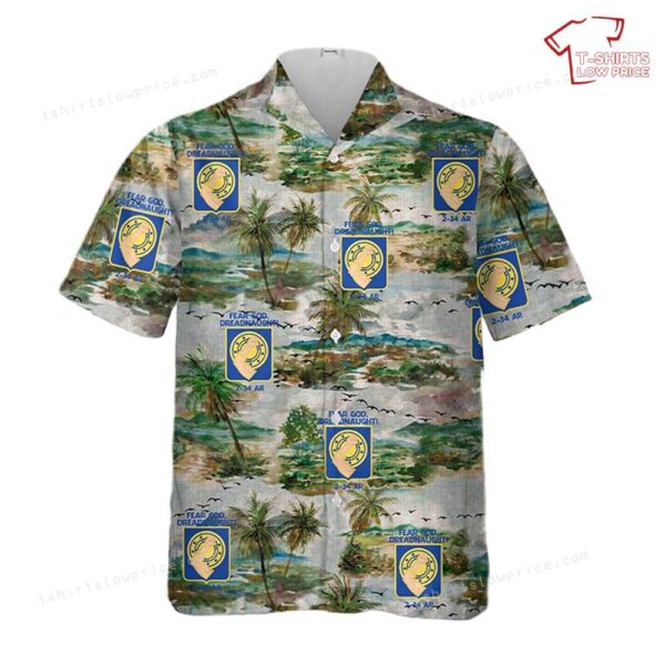 US Army 2-34 Armor Regiment Hawaiian Shirt US Army 2-34 Armor Regiment Hawaiian Shirt