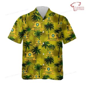 US Army 2nd Cavalry Regiment w Br Ribbon Hawaiian Shirt