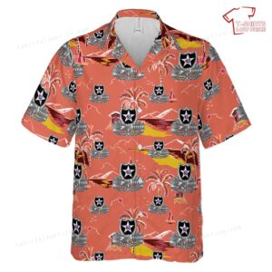 US Army 2nd Infantry Division Combat Action Badge Hawaiian Shirt