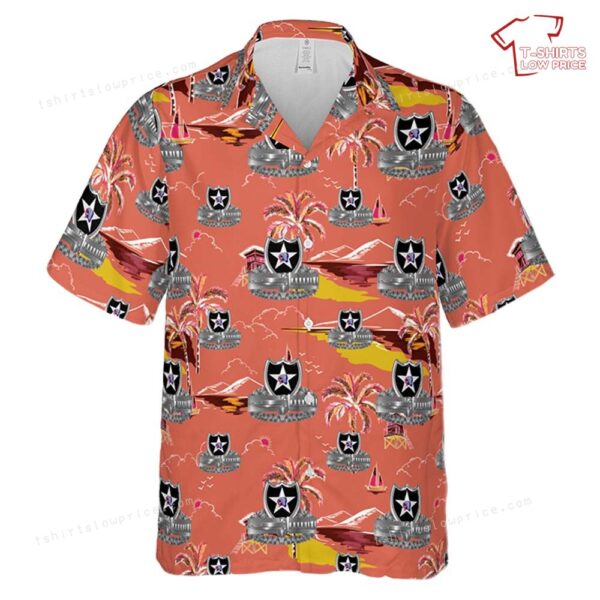 US Army 2nd Infantry Division Combat Action Badge Hawaiian Shirt US Army 2nd Infantry Division Combat Action Badge Hawaiian Shirt