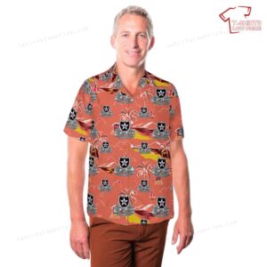 US Army 2nd Infantry Division Combat Action Badge Hawaiian Shirt 3