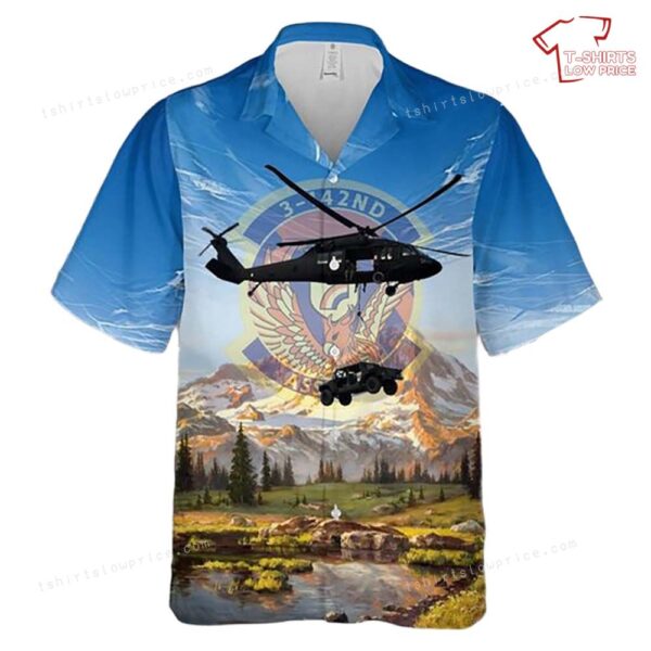 US Army 3-142nd Assault Helicopter Battalion Hawaiian Shirt US Army 3-142nd Assault Helicopter Battalion Hawaiian Shirt
