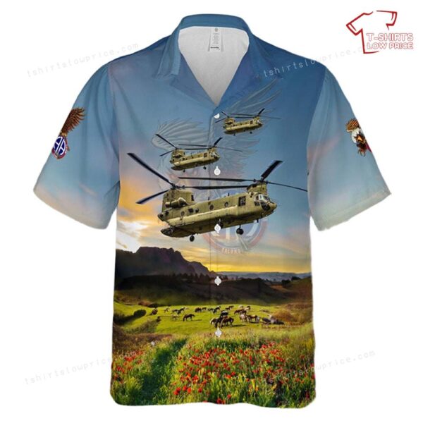 US Army 3-82nd General Support Aviation Battalion CH-47 Chinook Hawaiian Shirt US Army 3-82nd General Support Aviation Battalion CH-47 Chinook Hawaiian Shirt
