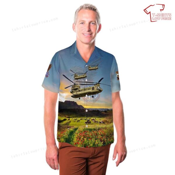 US Army 3-82nd General Support Aviation Battalion CH-47 Chinook Hawaiian Shirt US Army 3-82nd General Support Aviation Battalion CH-47 Chinook Hawaiian Shirt