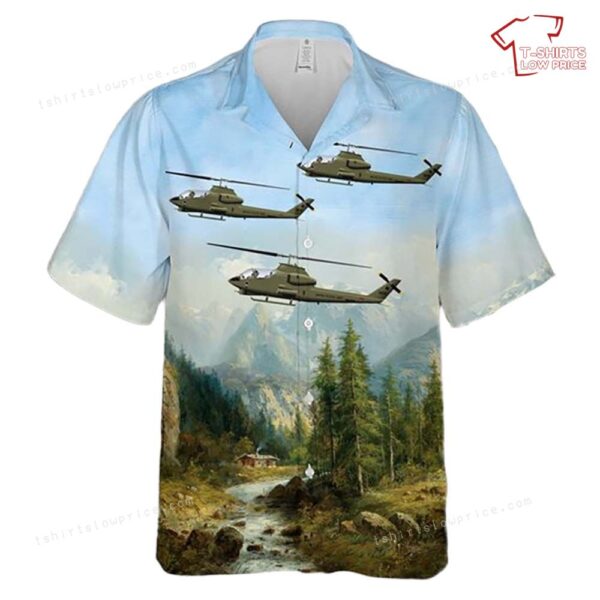 US Army 4th Aviation Battalion AH-1G Cobra Gunship Hawaiian Shirt US Army 4th Aviation Battalion AH-1G Cobra Gunship Hawaiian Shirt