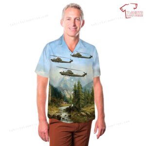 US Army 4th Aviation Battalion AH 1G Cobra Gunship Hawaiian Shirt 3