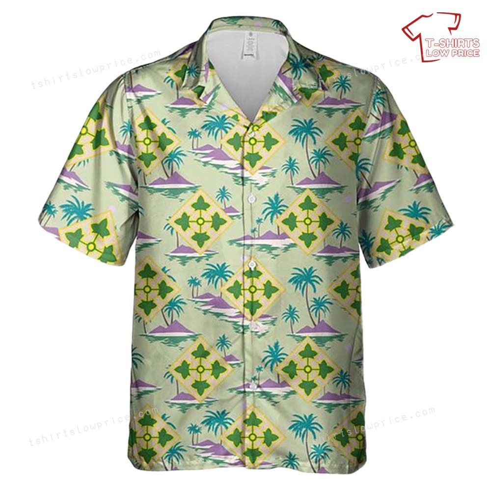 US Army 4th Infantry Division IVY Hawaiian Shirt 2 US Army 4th Infantry Division IVY Hawaiian Shirt 2