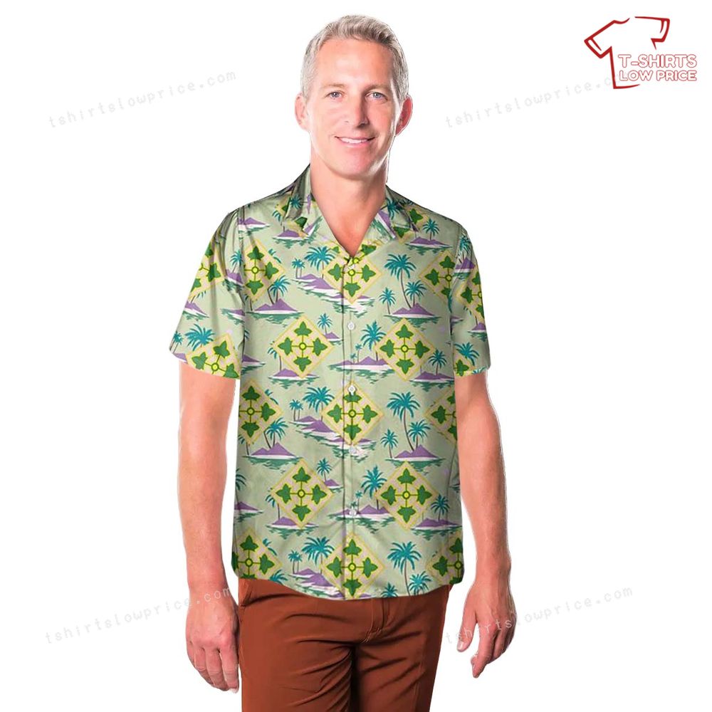 US Army 4th Infantry Division IVY Hawaiian Shirt 3 US Army 4th Infantry Division IVY Hawaiian Shirt 3