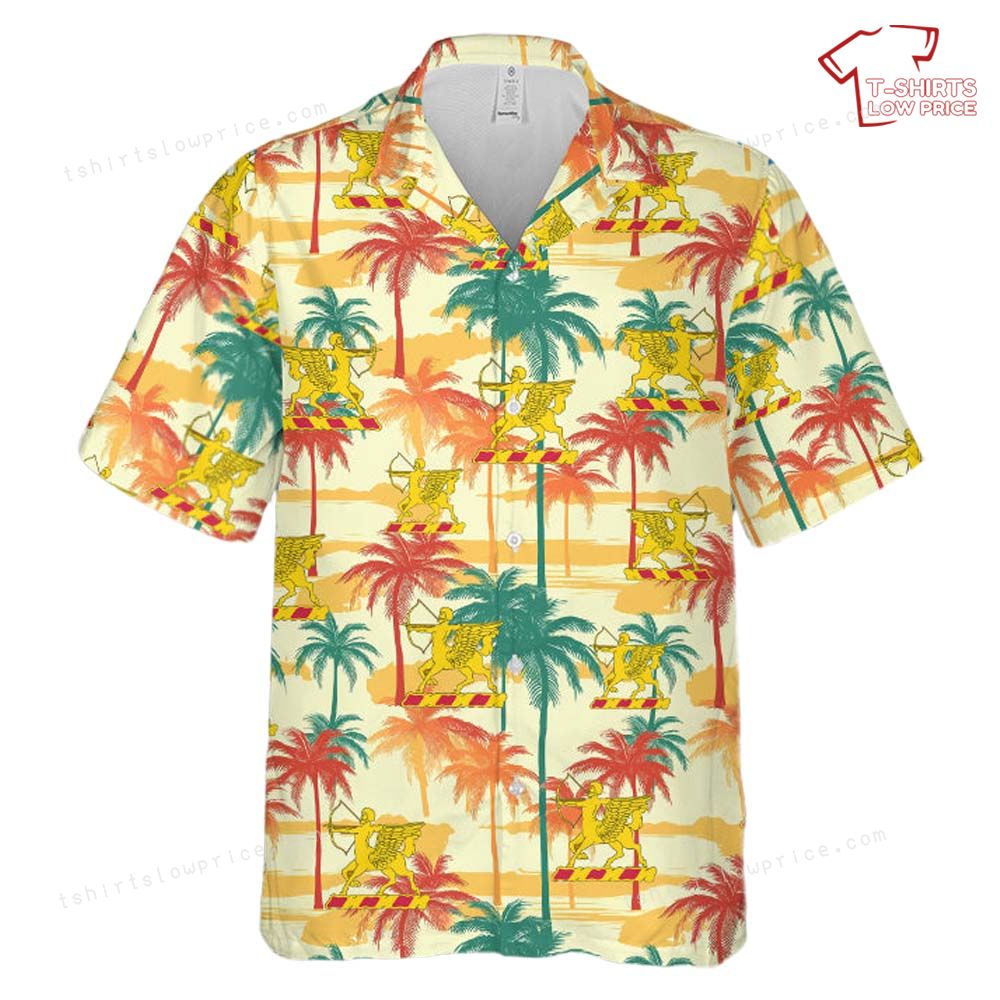 US Army 6th Field Artillery Regiment Unit Crest Hawaiian Shirt 2 US Army 6th Field Artillery Regiment Unit Crest Hawaiian Shirt 2