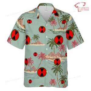 US Army 7th Infantry Division Shoulder sleeve insignia Hawaiian Shirt