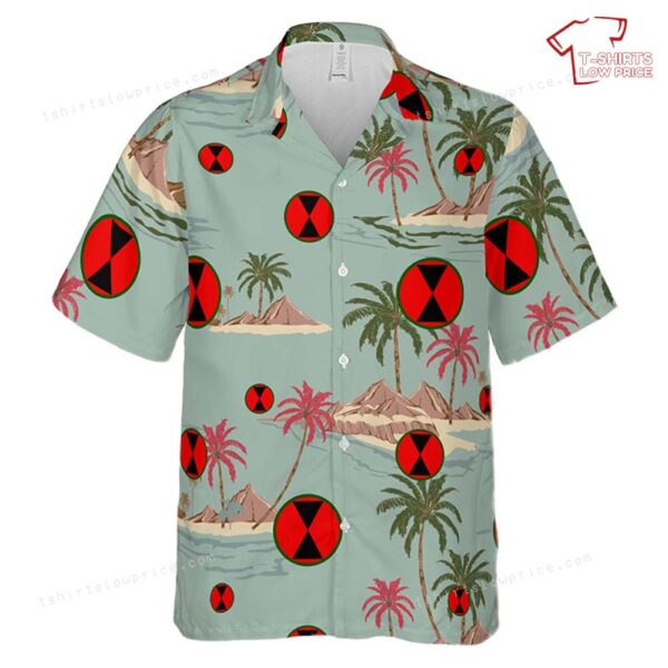 US Army 7th Infantry Division Shoulder sleeve insignia Hawaiian Shirt US Army 7th Infantry Division Shoulder sleeve insignia Hawaiian Shirt