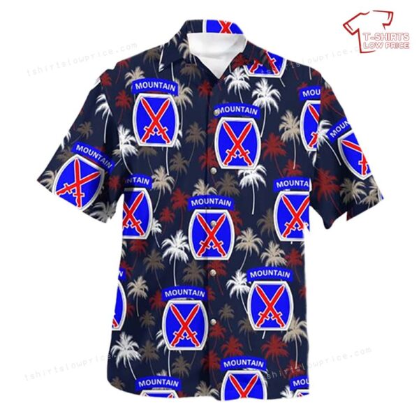 US Army 10th Mountain Division (Light Infantry) Hawaiian Shirt US Army 10th Mountain Division (Light Infantry) Hawaiian Shirt