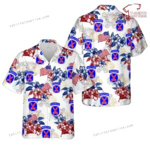 US Army 10th Mountain Division, 4th Of July Hawaiian Shirt