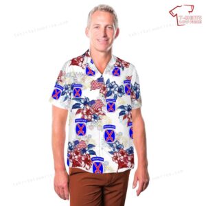 US Army 10th Mountain Division 4th Of July Hawaiian Shirt 3