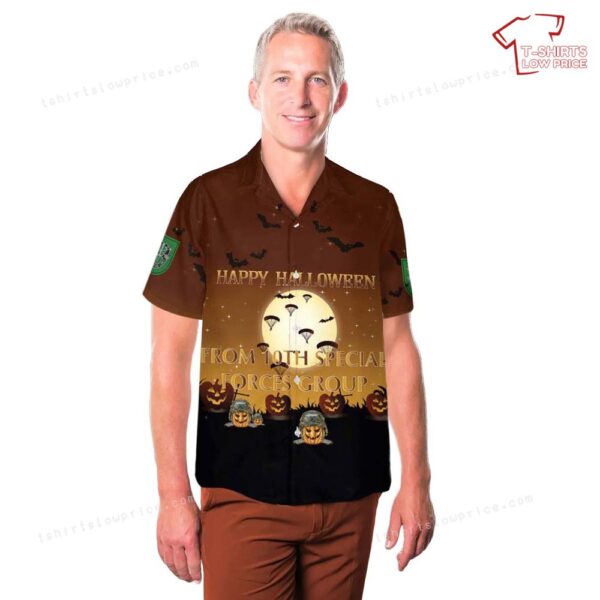 US Army 10th Special Forces Group (10th SFG) Halloween Hawaiian Shirt US Army 10th Special Forces Group (10th SFG) Halloween Hawaiian Shirt