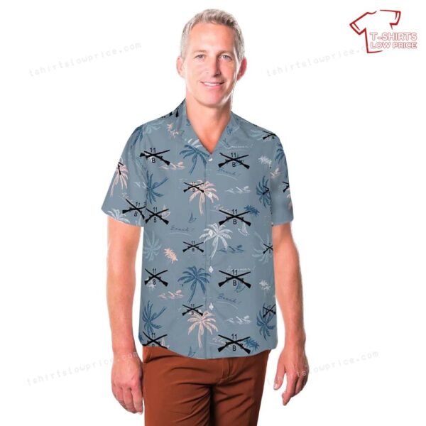US Army 11 Bravo Infantryman Crossed Riffles Hawaiian Shirt US Army 11 Bravo Infantryman Crossed Riffles Hawaiian Shirt