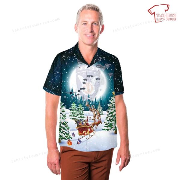 US Army 11th Airborne Division Parachute Christmas Hawaiian Shirt US Army 11th Airborne Division Parachute Christmas Hawaiian Shirt