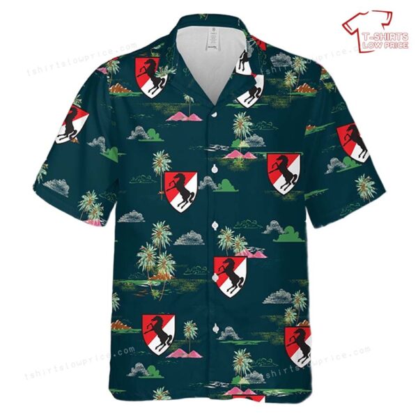 US Army 11th Armored Cavalry Regiment 11th ACR Blackhorse Hawaiian Shirt US Army 11th Armored Cavalry Regiment 11th ACR Blackhorse Hawaiian Shirt