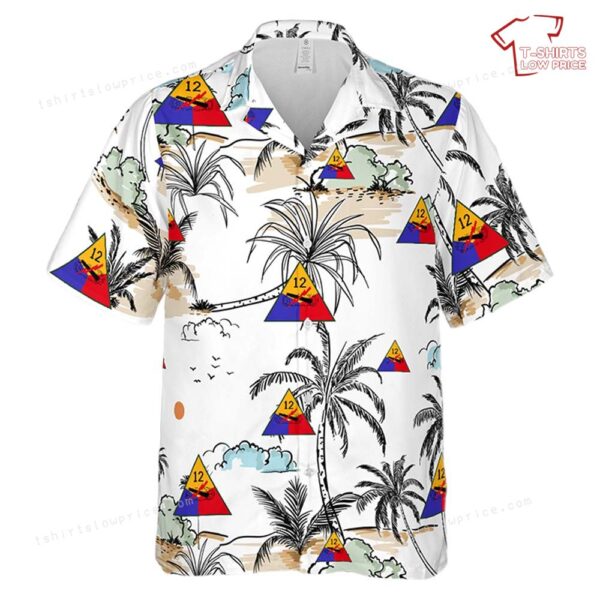 US Army 12th Armored Division Hawaiian Shirt US Army 12th Armored Division Hawaiian Shirt