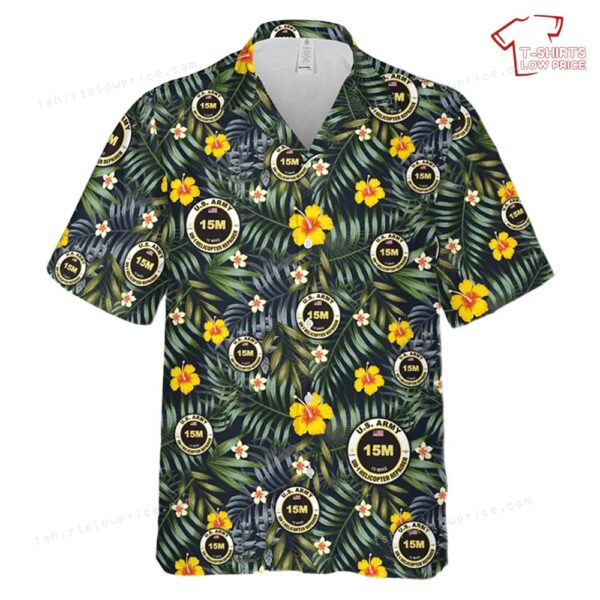 US Army 15M UH-1 Helicopter Repairer MOS Hawaiian Shirt US Army 15M UH-1 Helicopter Repairer MOS Hawaiian Shirt