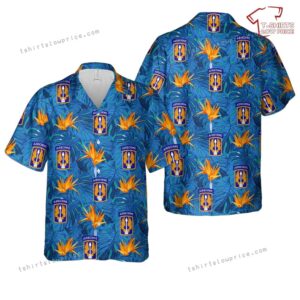 US Army 18th Aviation Brigade (Airborne) Black Barons Hawaiian Shirt