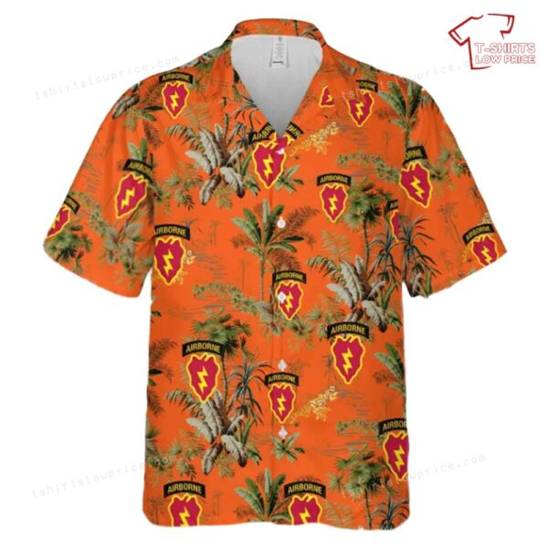 US Army 25th Infantry Division with Airborne Tab Hawaiian Shirt US Army 25th Infantry Division with Airborne Tab Hawaiian Shirt