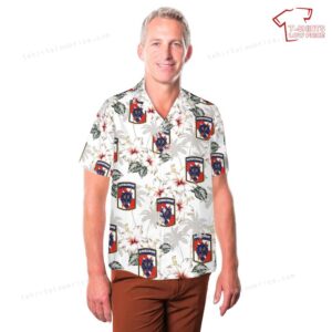 US Army 35th Signal Brigade Airborne Lion Head Hawaiian Shirt 3